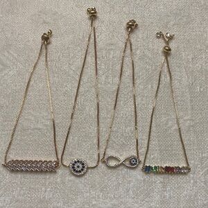 Elegant Gold and Multicolor Bracelet Set